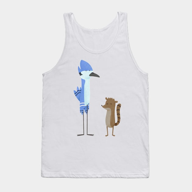 Regular Bird and Raccoon Tank Top by Imaplatypus